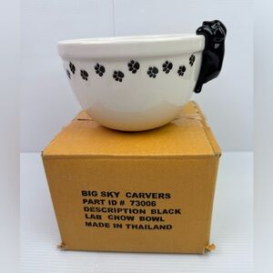 VTG 2001 Big Sky Carvers Canine Kitchen Collection Black Dog Ceramic Cereal Bowl